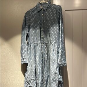 J. Crew Factory Blue Patterned Dress